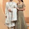 Cream Designer Grooms Sherwani With Anarkali Kurta -Riwaayat Store p1059mw26 2