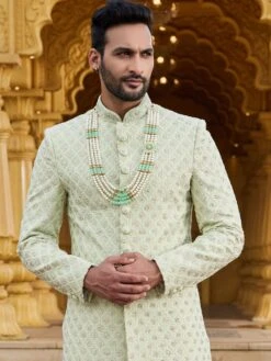 Green Stone Embellished Sherwani For Mens -Riwaayat Store p1060mw07 1