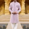 Purple Floral Embroidered Mens Sherwani In Silk -Riwaayat Store p1060mw15