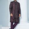 Purple Heavy Embroidered Jacketed Style Indowestern -Riwaayat Store p1061mw01