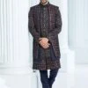 Blue Mens Embroidered Indowestern -Riwaayat Store p1061mw03