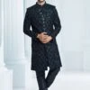 Blue Zari Work Angrakha Style Mens Indowestern -Riwaayat Store p1061mw11