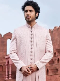 Pink Embroidered Indowestern In Jacket Style -Riwaayat Store p1062mw02 1