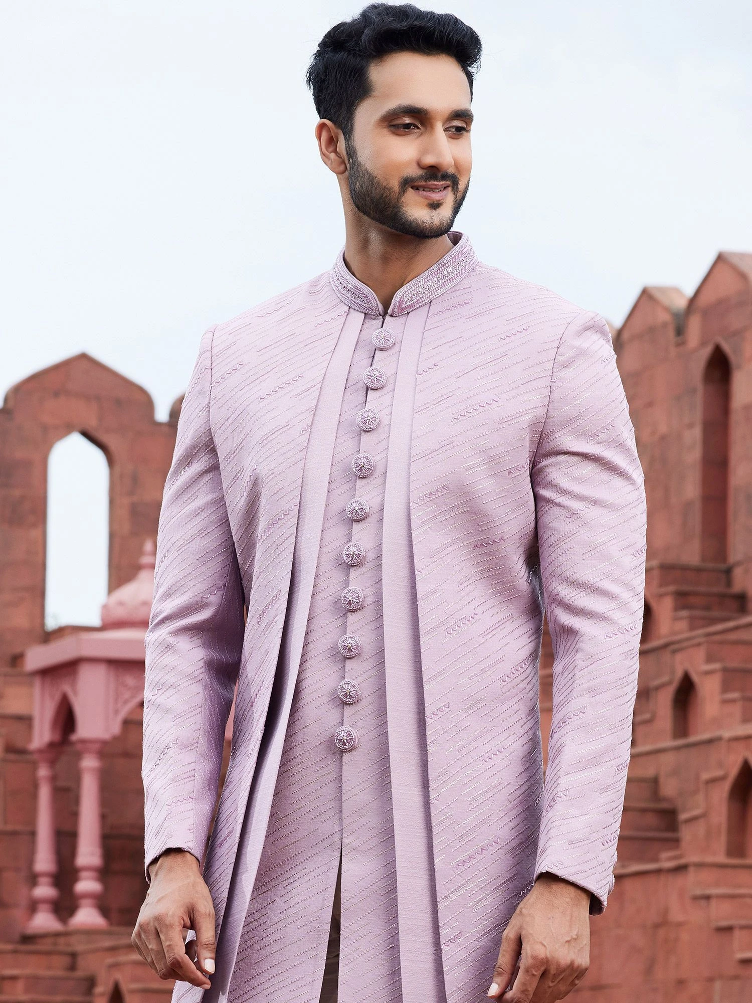 Purple Jacket Style Indowestern For Mens 4 Purple Jacket Style Indowestern For Mens - Image 2