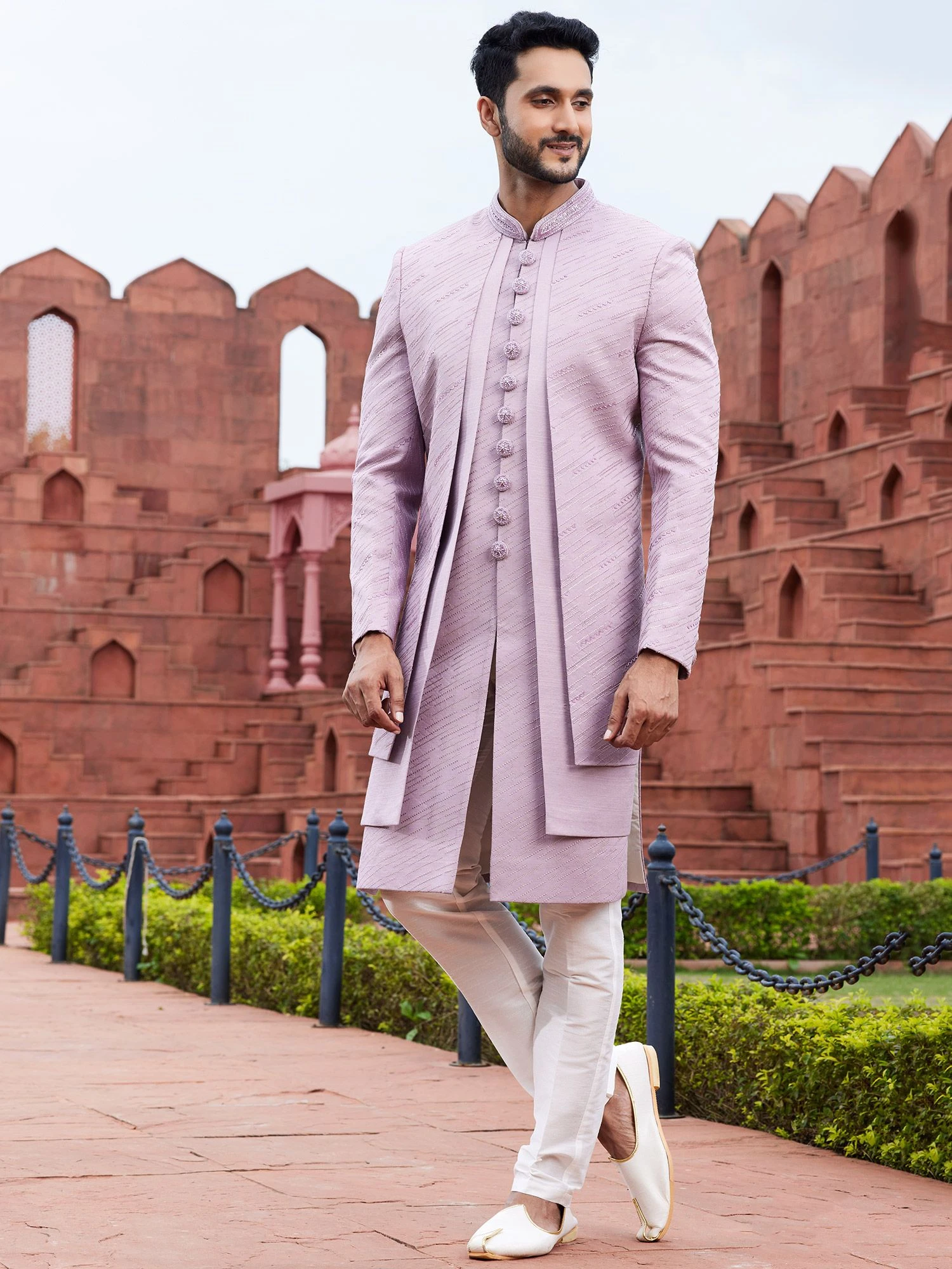 Purple Jacket Style Indowestern For Mens 3 Purple Jacket Style Indowestern For Mens