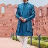 Blue Assymetric Readymade Mens Indowestern -Riwaayat Store p1062mw06