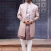 Pink Shaded Silk Indo Western Sherwani