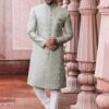 Grey Sequin Augmented Indowestern For Mens -Riwaayat Store p1063mw02