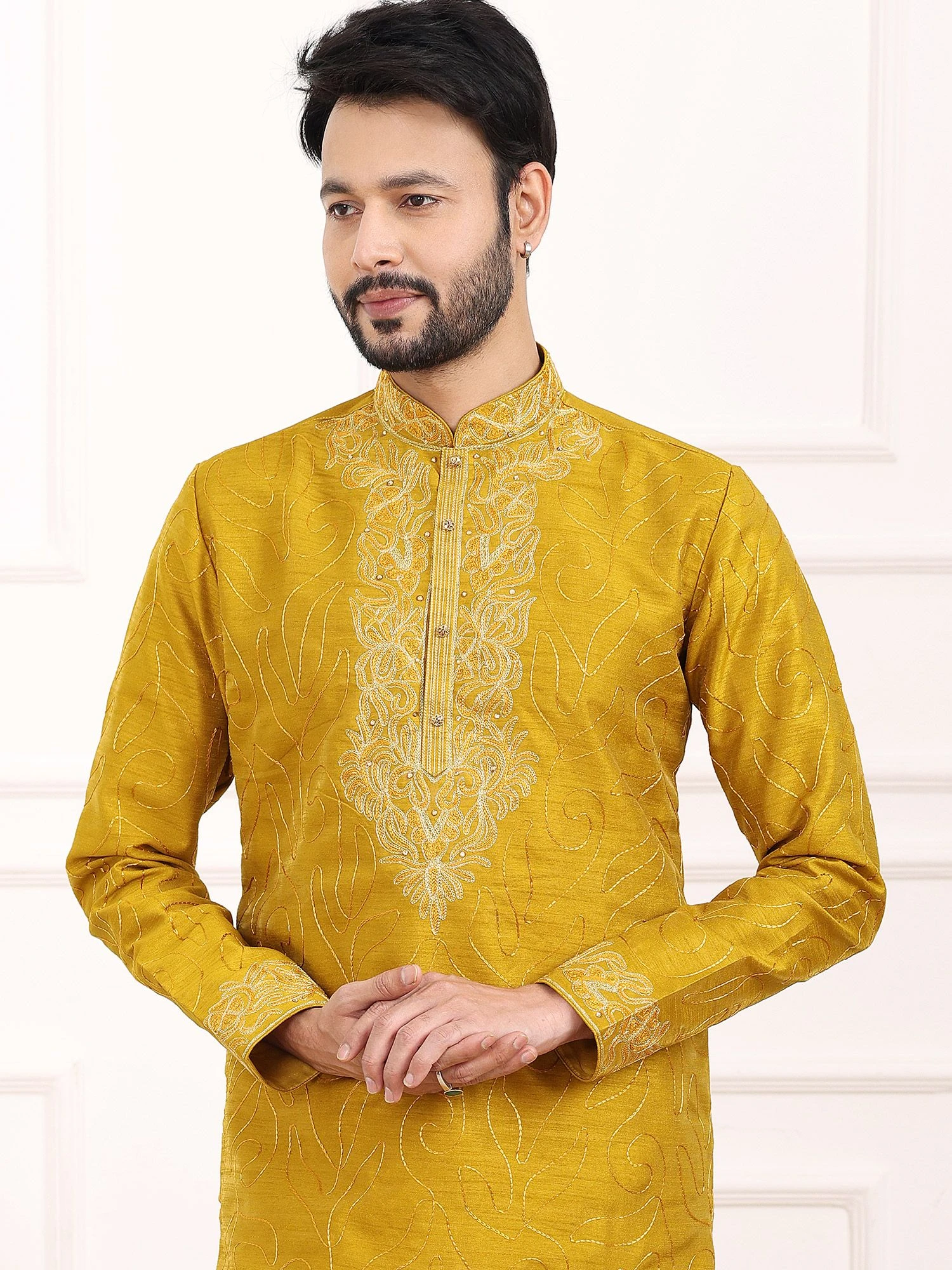 Yellow Readymade Kurta With Churidaar 4 Yellow Readymade Kurta With Churidaar - Image 2