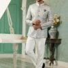 Grey Stylish Jodhpuri Suit For Mens In Silk -Riwaayat Store p1065mw10 3