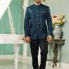 Royal Blue Mens Sequined Jodhpuri Suit 1 Royal Blue Mens Sequined Jodhpuri Suit -Riwaayat Store p1065mw12 2