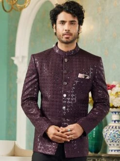 Maroon Heavy Embroidered Mens Jodhpuri Suit -Riwaayat Store p1065mw13 1 3