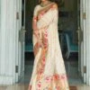 Off White Woven Saree In Handloom Silk -Riwaayat Store p2001sr03