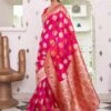 Pink Zari Woven Festive Saree In Silk -Riwaayat Store p2004sr01