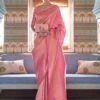 Pink Woven Party Wear Saree In Handloom Silk -Riwaayat Store p2010sr01