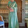 Turquoise Woven Party Wear Saree In Handloom Silk -Riwaayat Store p2010sr06