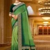 Green Embroidered Georgette Saree -Riwaayat Store p2013sr04