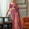 Purple Party Wear Saree With Zari Weaves 2 Purple Party Wear Saree With Zari Weaves -Riwaayat Store p2017sr02