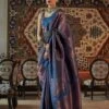 Blue Zari Weaved Party Wear Saree -Riwaayat Store p2019sr03