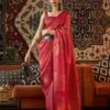 Red Woven Festive Saree In Silk 1 Red Woven Festive Saree In Silk -Riwaayat Store p2019sr04