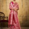 Pink Festive Tissue Saree With Zari Weaves -Riwaayat Store p2023sr01