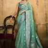 Blue Woven Party Wear Saree In Tissue -Riwaayat Store p2023sr02