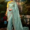 Light Blue Embroidered Border Silk Saree -Riwaayat Store p2024sr10 1
