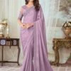 Purple Embroidered Border Saree In Georgette 2 Purple Embroidered Border Saree In Georgette -Riwaayat Store p2029sr01