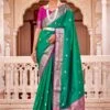 Turquoise Traditional Saree With Zari Weaves -Riwaayat Store p2046sr04