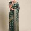 Green Woven Wedding Saree In Organza -Riwaayat Store p2049sr02
