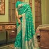 Green Banarasi Silk Saree With Gold Zari Work -Riwaayat Store p2050sr02