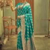 Blue Bridal Banarasi Silk Saree With Blouse -Riwaayat Store p2050sr05