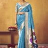 Blue Zari Woven Silk Wedding Saree -Riwaayat Store p2051sr05