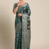 Green Woven Party Wear Saree In Organza