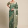 Green Organza Party Wear Saree With Blouse
