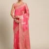 Pink Organza Party Wear Saree With Blouse