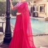 Pink Bridesmaid Organza Saree With Ruffles -Riwaayat Store p2054sr04