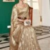 Beige Woven Festive Saree In Art Silk -Riwaayat Store p2057sr06