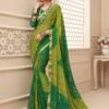 Green Chiffon Saree With Bandhej -Riwaayat Store p2058sr03
