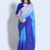 Blue Sequined Party Wear Saree In Georgette 1 Blue Sequined Party Wear Saree In Georgette -Riwaayat Store p2063sr01