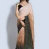 Brown Cocktail Embroidered Saree In Georgette -Riwaayat Store p2063sr02