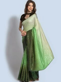 Multicolor Georgette Saree With Sequins Work