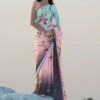 Multicolor Satin Saree With Floral Prints -Riwaayat Store p2064sr07
