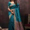 Blue Festive Woven Saree In Silk -Riwaayat Store p2074sr01