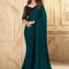 Blue Georgette Saree With Embroidered Borders