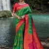 Green Wedding Wear Saree In Silk -Riwaayat Store p2109sr04 1