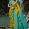 Neon Green Festive Zari Saree In Silk -Riwaayat Store p2109sr06 1
