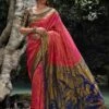 Pink Wedding Wear Woven Saree In Silk -Riwaayat Store p2109sr10 1