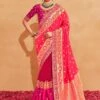 Pink Woven Half N Half Traditional Saree -Riwaayat Store p2110sr03 1