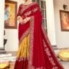 Red And Yellow Half N Half Bridal Saree 2 Red And Yellow Half N Half Bridal Saree -Riwaayat Store p2112sr02